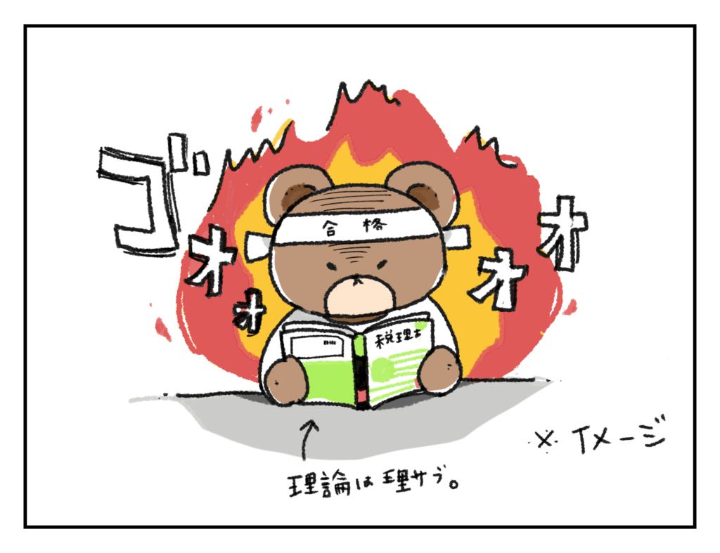 やる気MAXなクマのイラスト